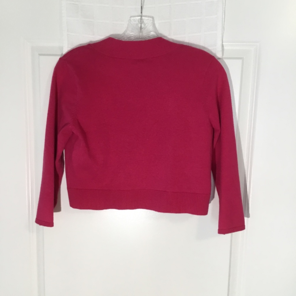 I.N. Studio Ladies Open Crop Cardigan Pink Size 10 - Picture 2 of 5